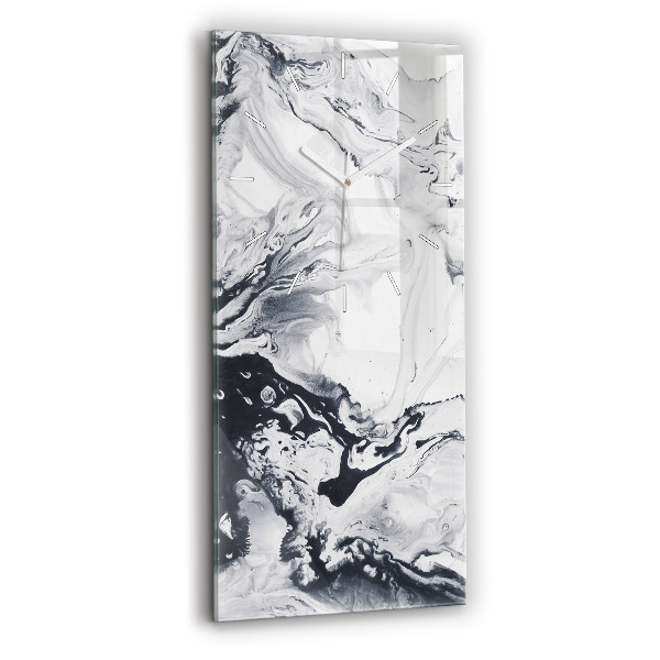 Ceas din sticlă dreptunghiular vertical decorativ Marmură de cerneală abstractă