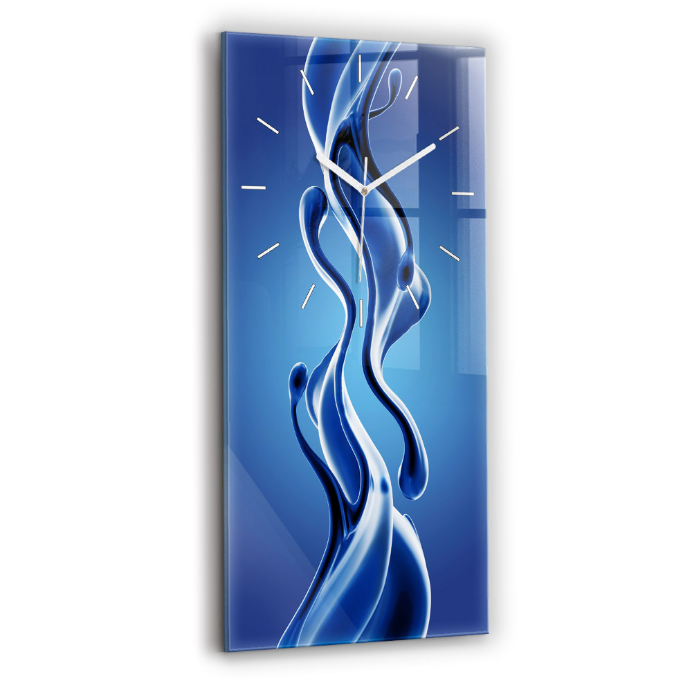 Ceas vertical de perete din sticlă decorativ Abstracție lichidă