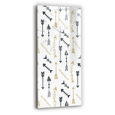 Ceas vertical de perete din sticlă decorativ Model geometric hipster