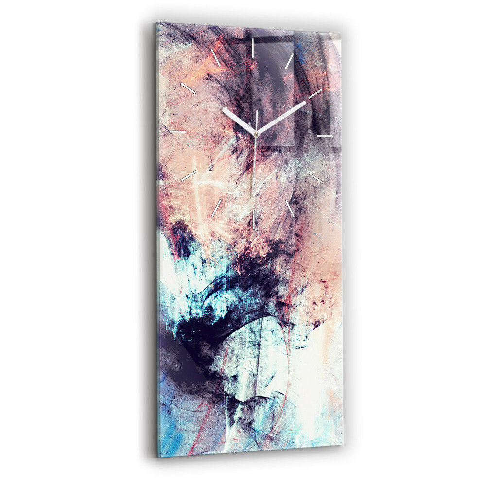 Ceas vertical de perete din sticlă decorativ Pictură abstractă