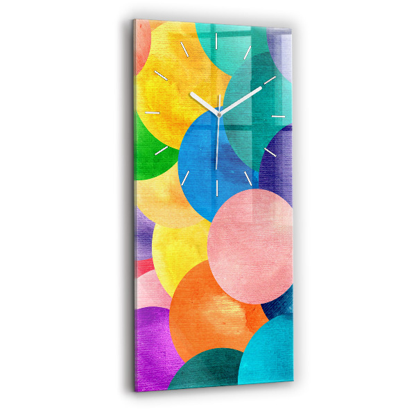 Ceas vertical de perete din sticlă decorativ Cercuri abstracte