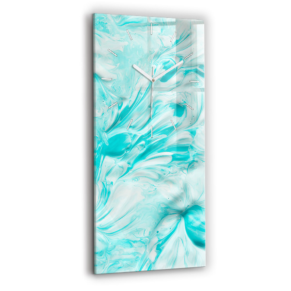 Ceas vertical de perete din sticlă decorativ Abstracție albastră