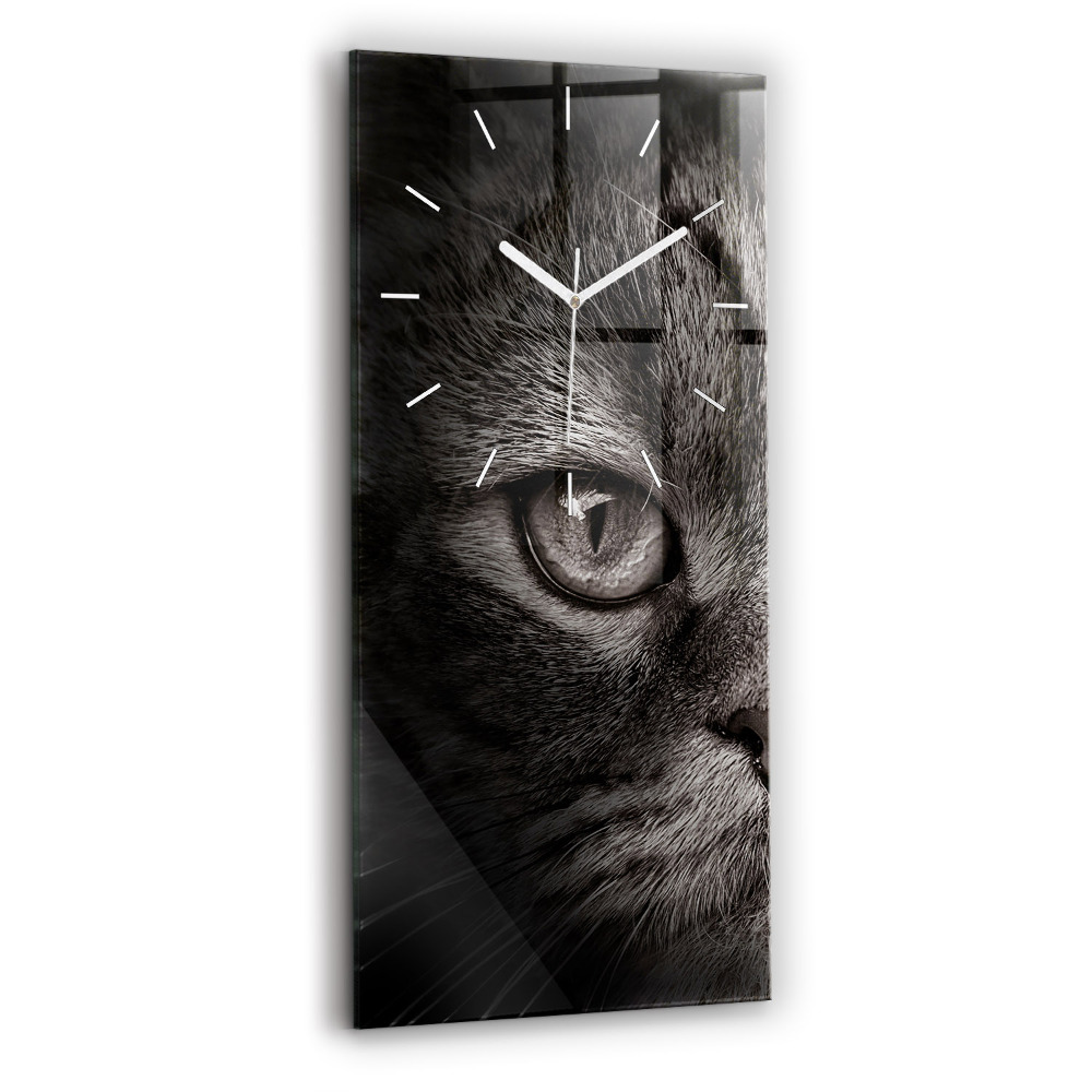 Ceas din sticlă dreptunghiular vertical decorativ Câine și pisică Scottish Fold