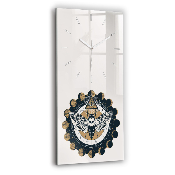Ceas din sticlă dreptunghiular vertical decorativ Fazele Lunii și Ochiul