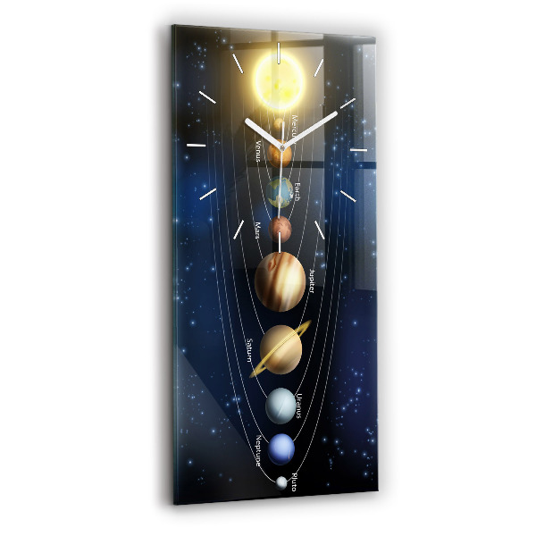 Ceas din sticlă dreptunghiular vertical decorativ Sistemul solar