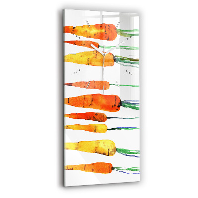 Ceas din sticlă dreptunghiular vertical decorativ Ilustrație cu morcov