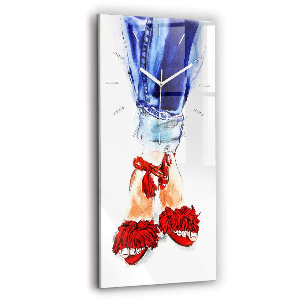 Ceas din sticlă dreptunghiular vertical decorativ Tocuri înalte pentru femei