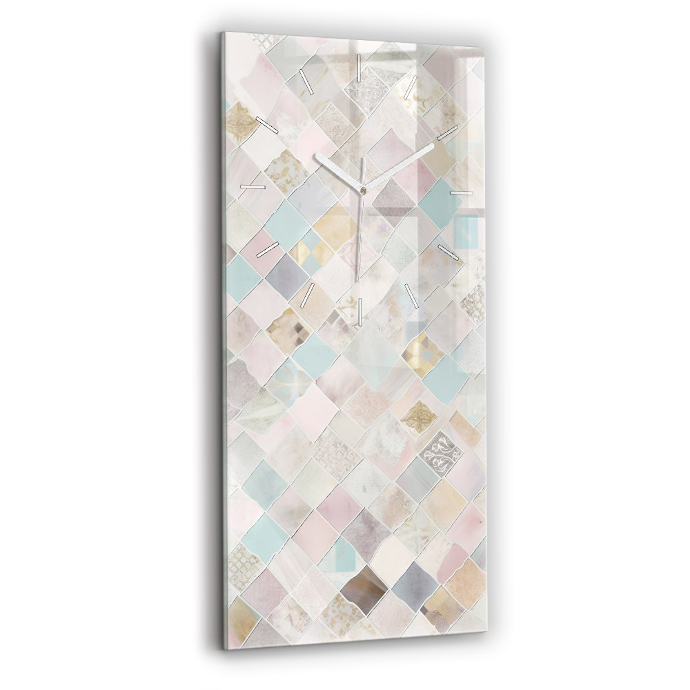 Ceas din sticlă dreptunghiular vertical decorativ Plăci colorate