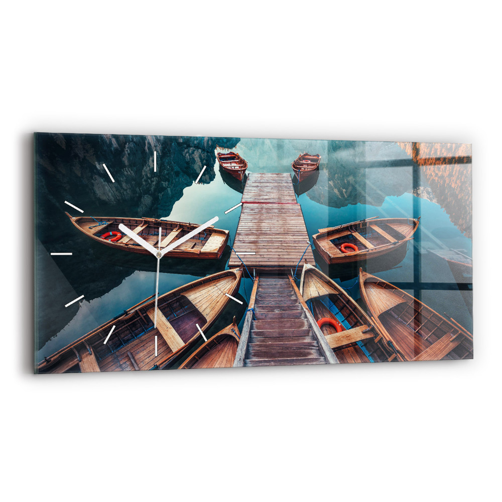 Ceas perete din sticlă orizontale la modă Dig și lac