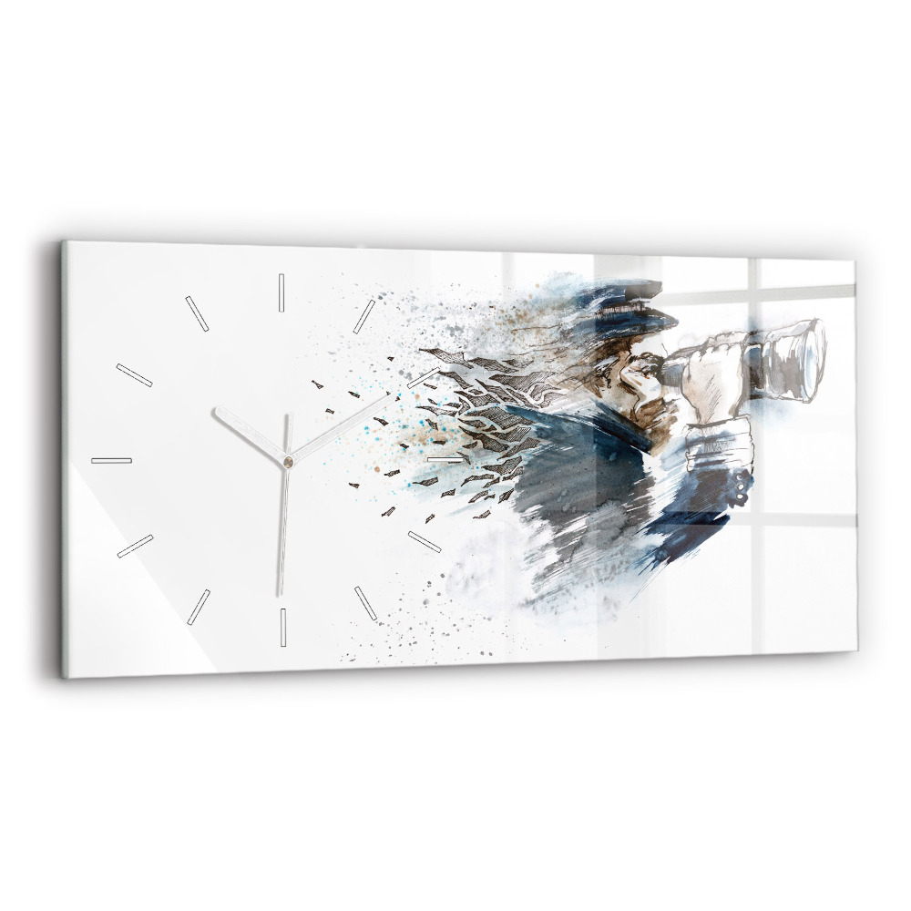 Ceas orizontale de perete din sticlă la modă Căpitan de navă cu binoclu