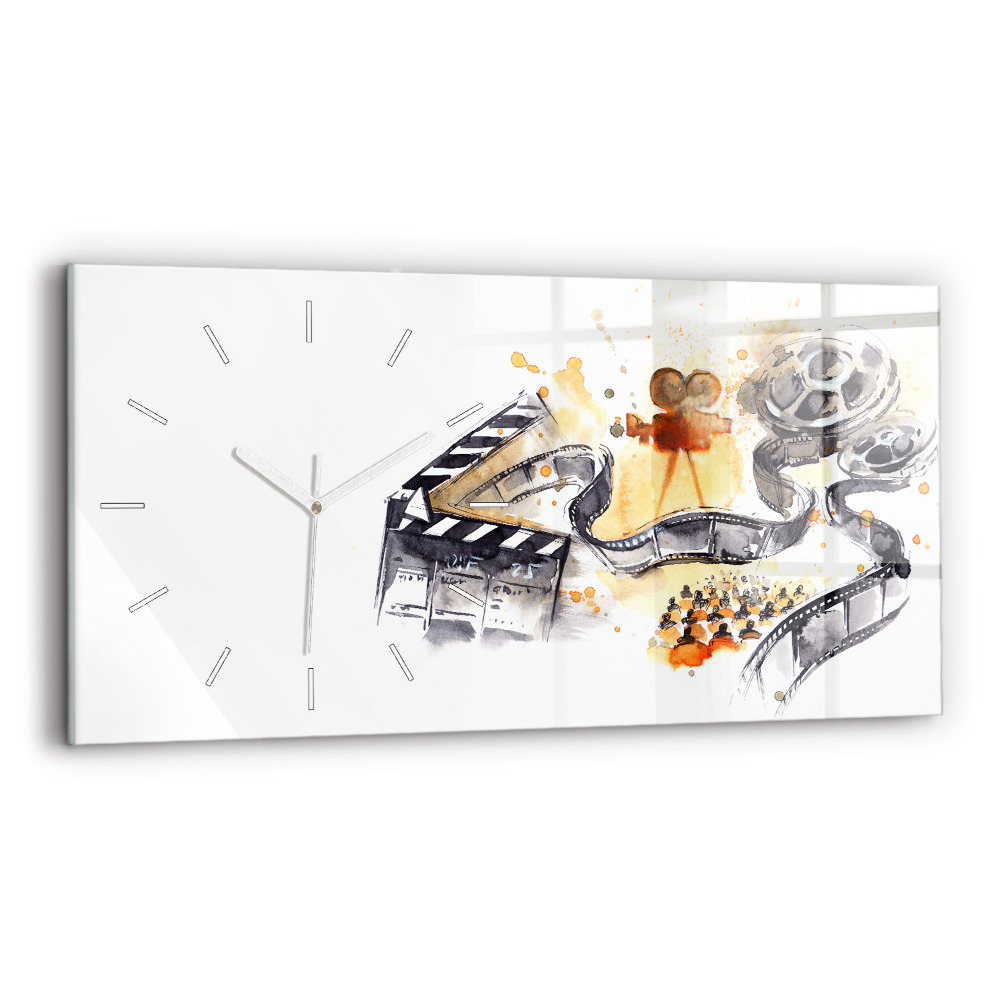 Ceas perete din sticlă orizontale la modă cameră de cinematografie