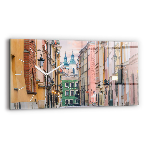 Ceas orizontale de perete din sticlă la modă Orașul Vechi din Varșovia