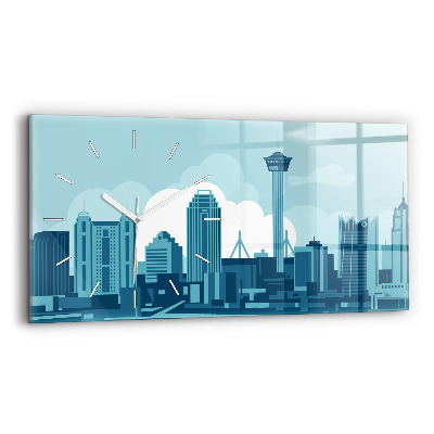 Ceas orizontale de perete din sticlă la modă Arhitectura în SUA