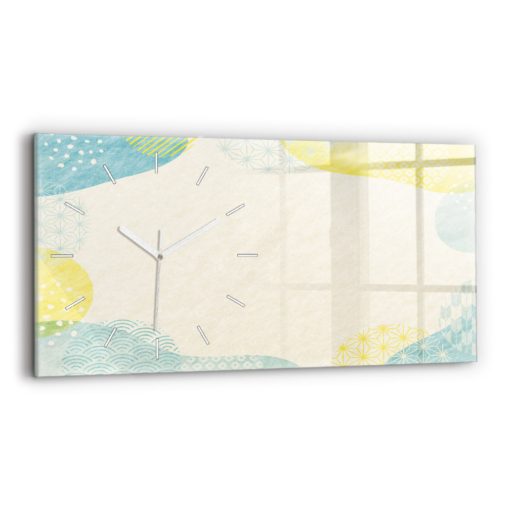 Ceas orizontale de perete din sticlă la modă Cadru model