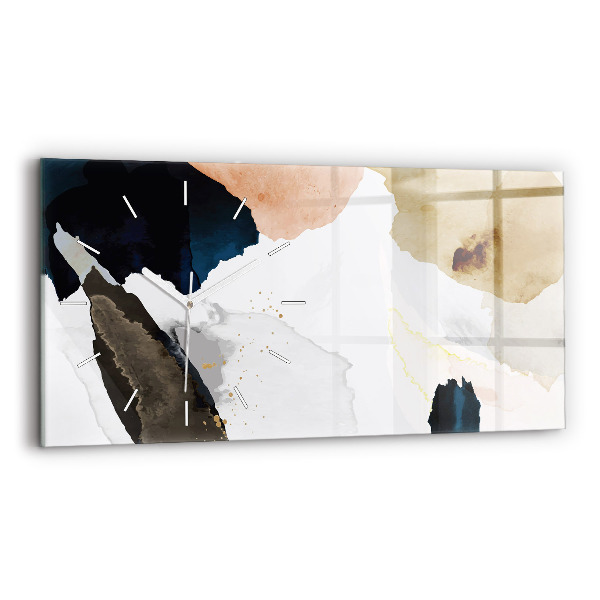 Ceas perete din sticlă orizontale la modă Pete de abstractizare