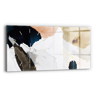 Ceas perete din sticlă orizontale la modă Pete de abstractizare