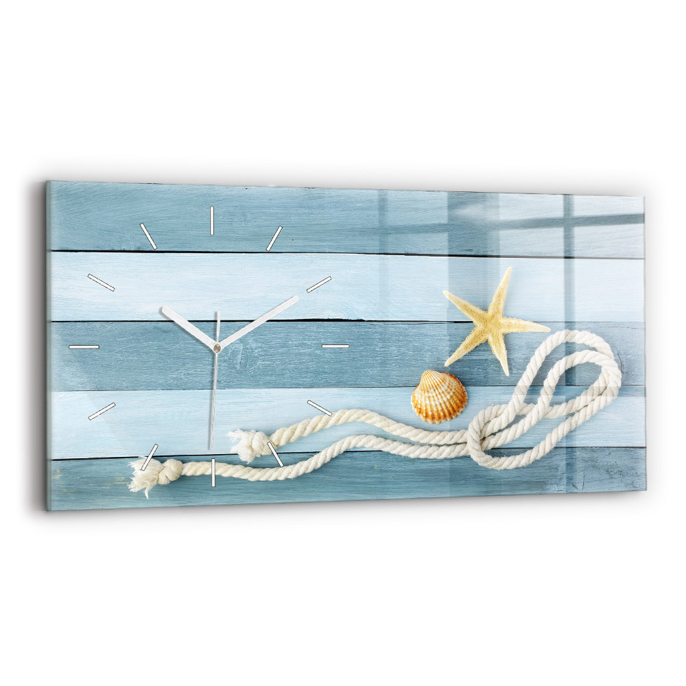 Ceas orizontale de perete din sticlă la modă Dungi și coajă de plăci