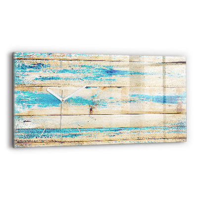 Ceas orizontale de perete din sticlă la modă Lemn zgâriat