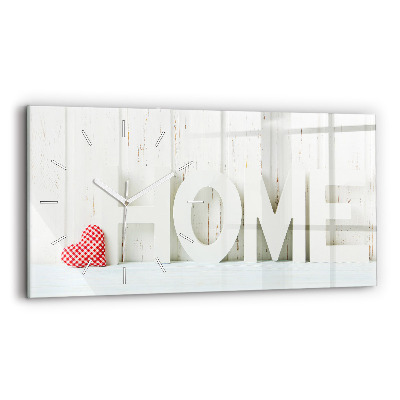 Ceas orizontale de perete din sticlă la modă Casa inscripțiilor