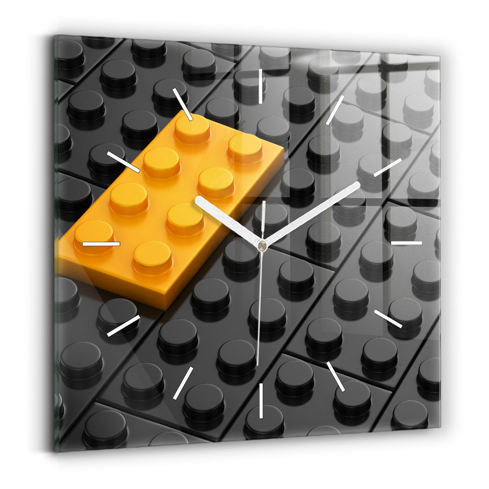 Ceas perete din sticlă pătrat Blocuri de jucărie