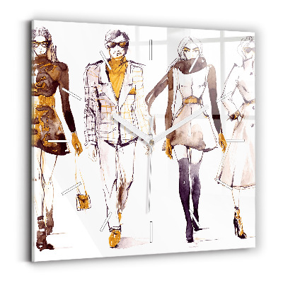 Ceas perete din sticlă pătrat Femeie și bărbat