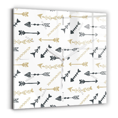 Ceas perete din sticlă pătrat Model geometric hipster