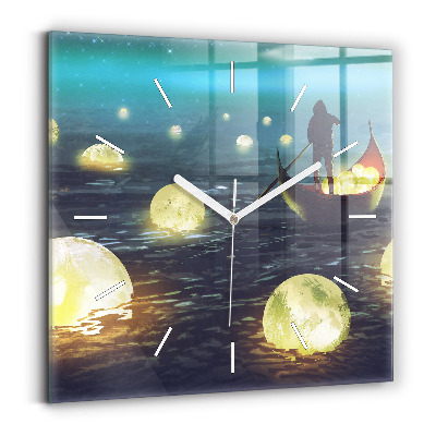 Ceas perete din sticlă pătrat Abstracție