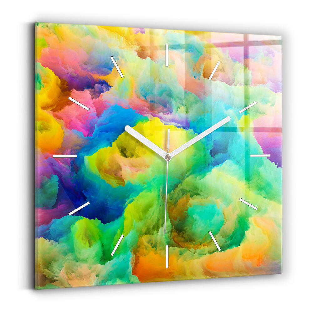 Ceas perete din sticlă pătrat Textură fractală