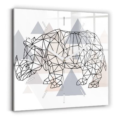 Ceas perete din sticlă pătrat Model geometric