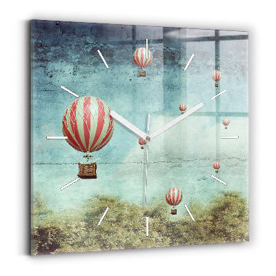 Ceas perete din sticlă pătrat Baloane pictate