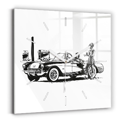 Ceas perete din sticlă pătrat Ilustrație retro