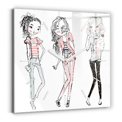 Ceas pătrat de perete din sticlă Modă feminină