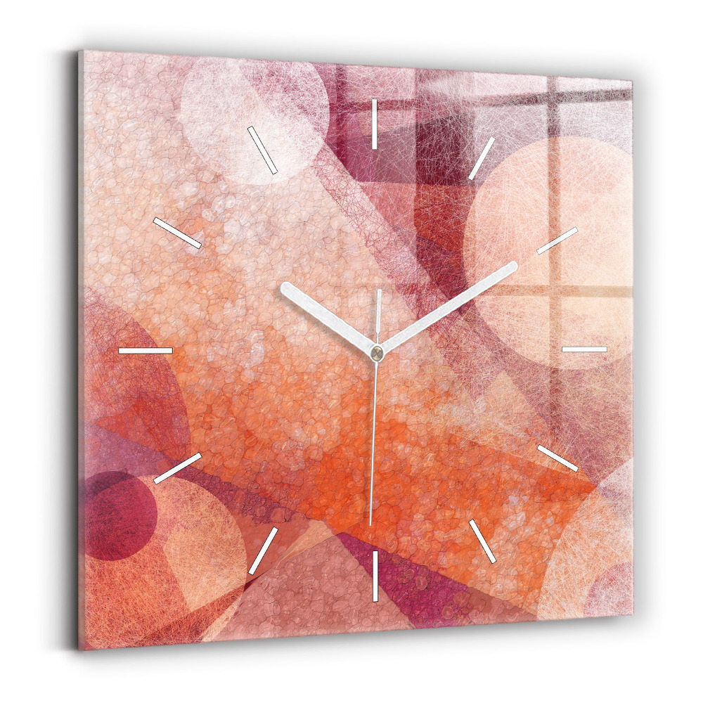 Ceas pătrat de perete din sticlă Abstracție geometrică