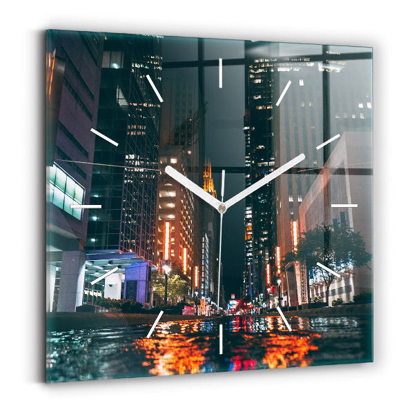 Ceas perete din sticlă pătrat Hilton Houston