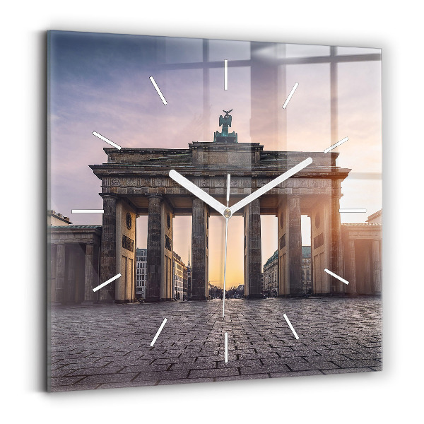 Ceas pătrat de perete din sticlă Poarta Brandenburg