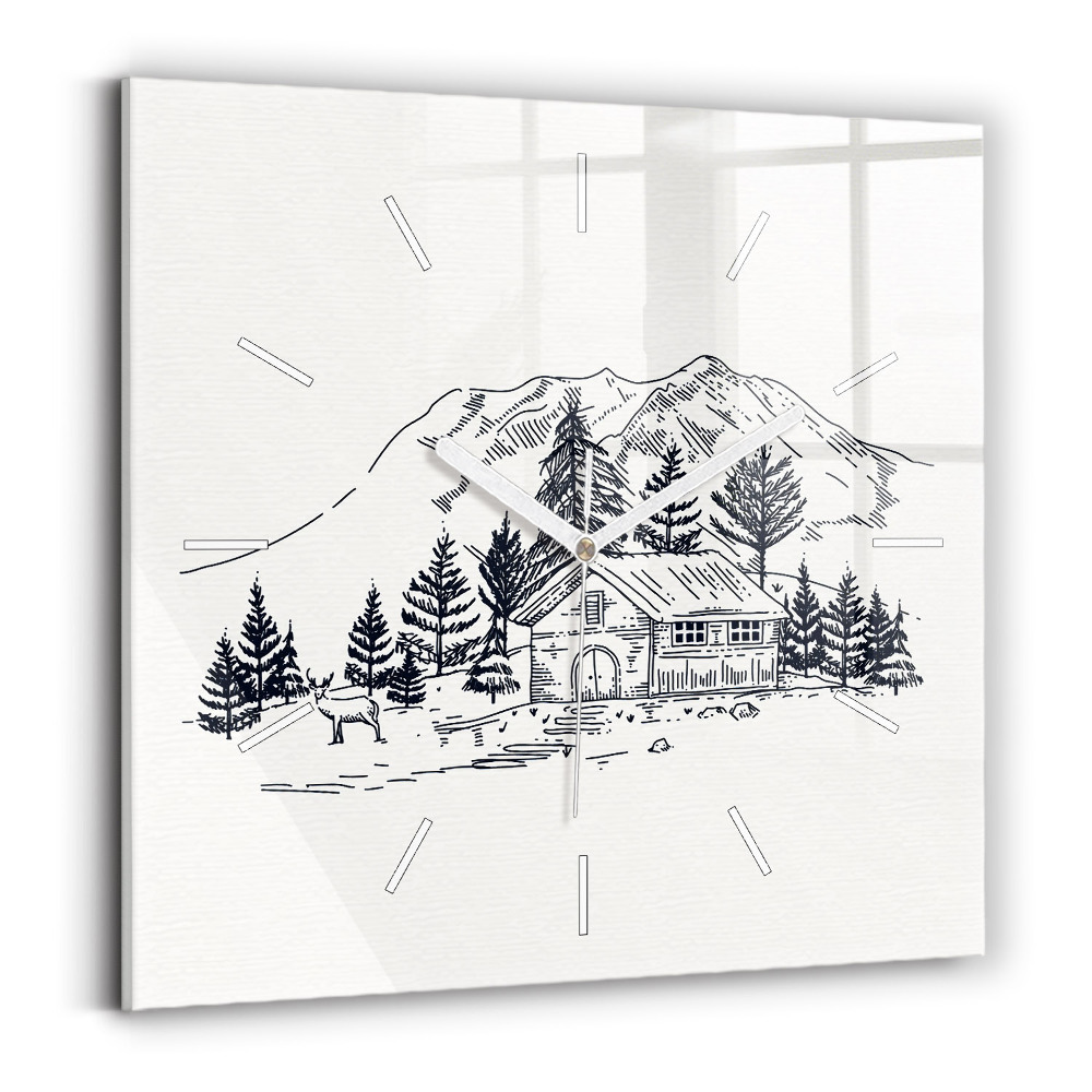 Ceas pătrat de perete din sticlă Orașul desenelor animate