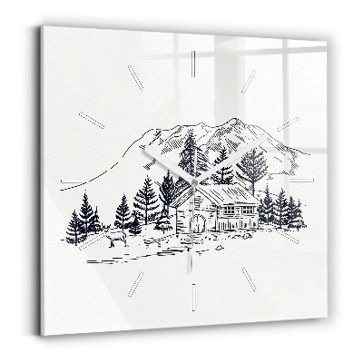 Ceas pătrat de perete din sticlă Orașul desenelor animate