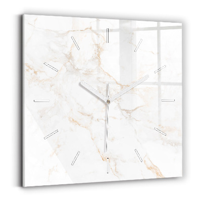 Ceas perete din sticlă pătrat Marmură elegantă