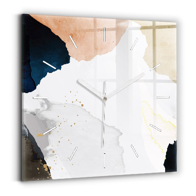 Ceas pătrat de perete din sticlă Pete de abstractizare