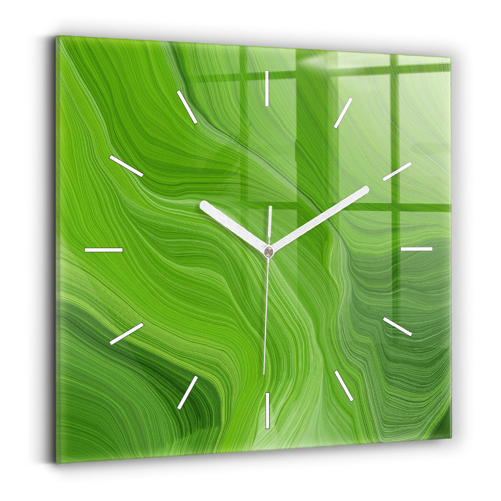Ceas pătrat de perete din sticlă Valuri moderne