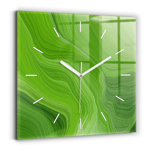 Ceas pătrat de perete din sticlă Valuri moderne