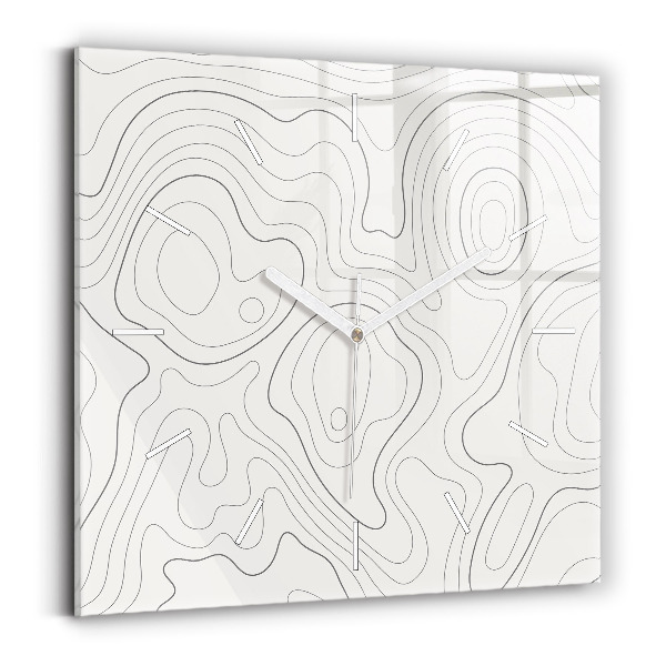 Ceas pătrat de perete din sticlă Pete de abstractizare