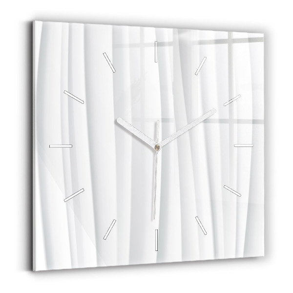 Ceas pătrat de perete din sticlă Textură de valuri