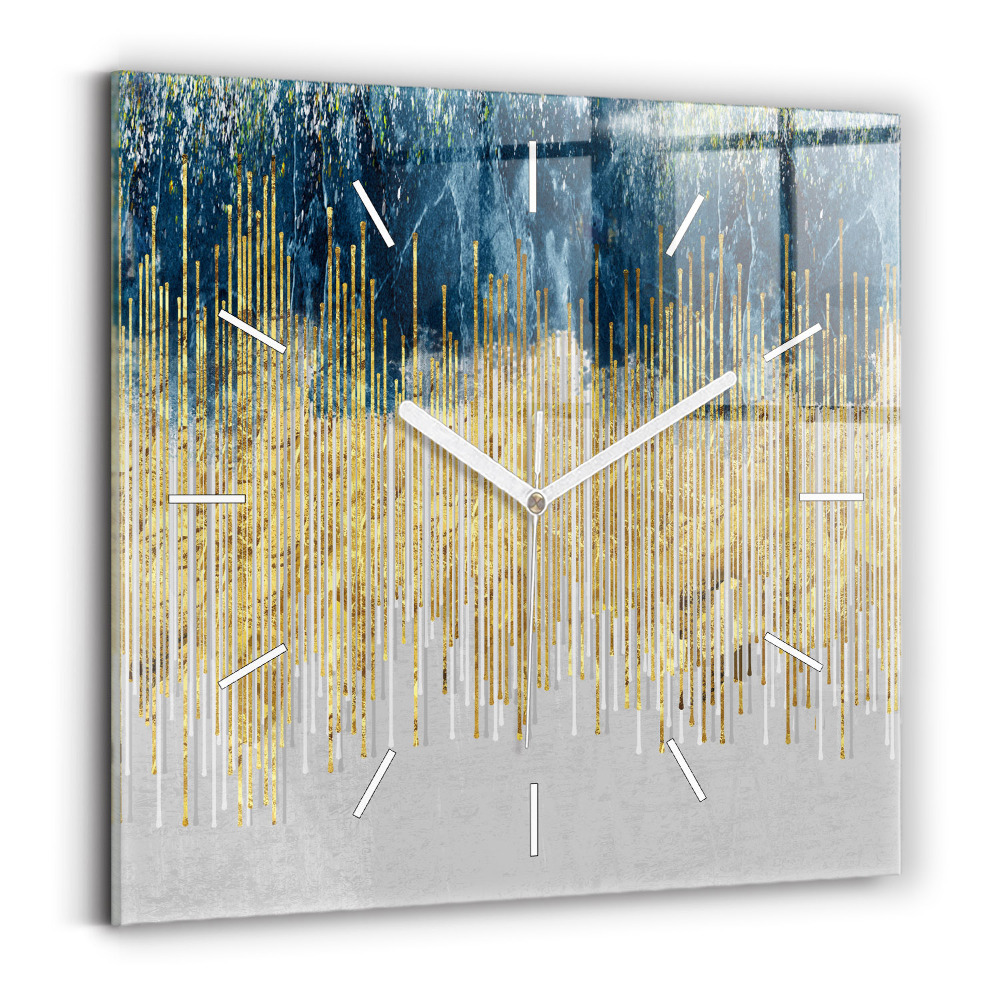 Ceas perete din sticlă pătrat Model decorativ și aur