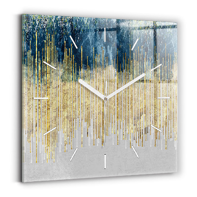 Ceas perete din sticlă pătrat Model decorativ și aur