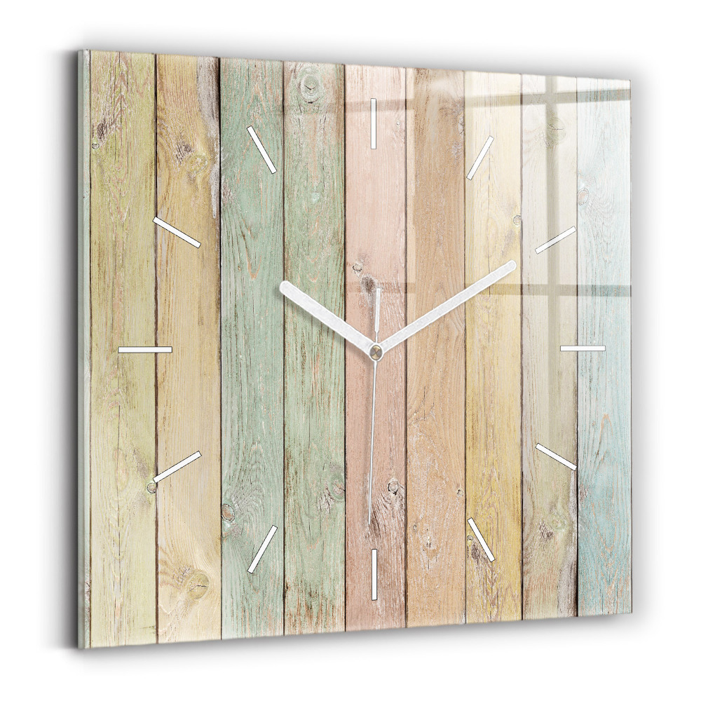 Ceas pătrat de perete din sticlă Plăci colorate