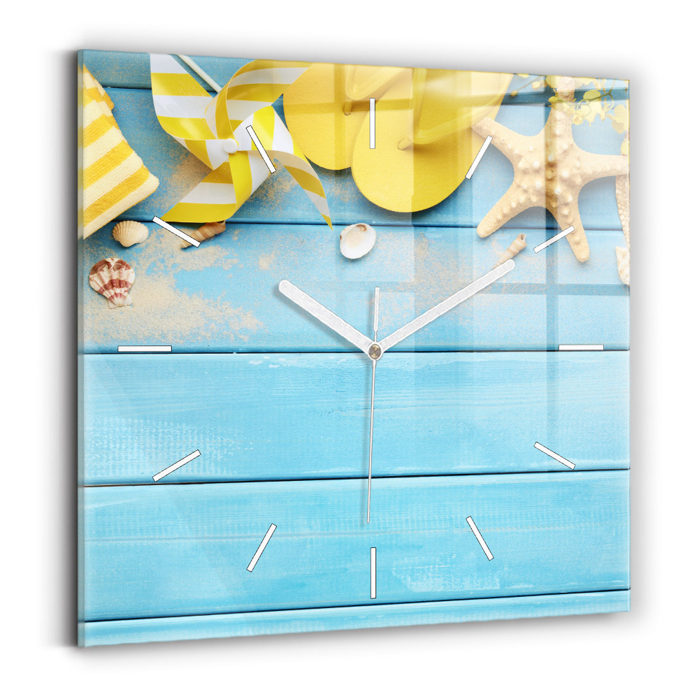 Ceas perete din sticlă pătrat Accesorii și plăci de plajă