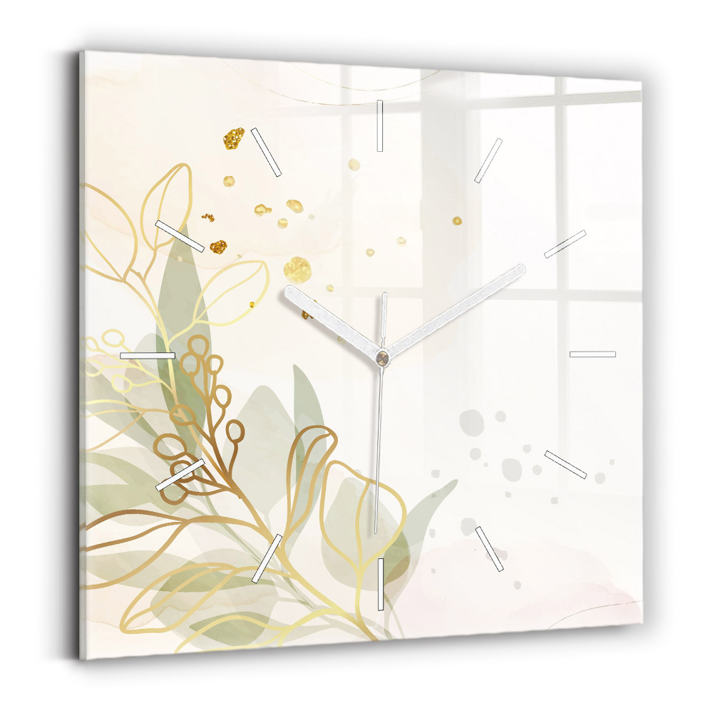 Ceas pătrat de perete din sticlă Abstracție pastelată