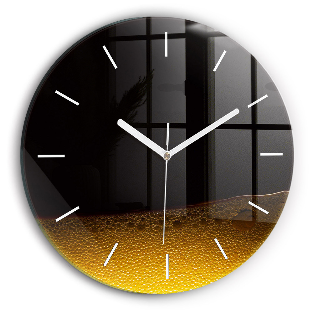 Ceas perete din sticlă rotund unic Suc de portocale