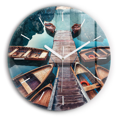 Ceas rotund de perete din sticlă unic Dig și lac